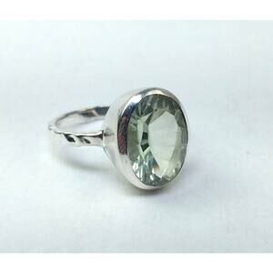 Amargo Green Amethyst 925 Sterling Silver Ring Size 10